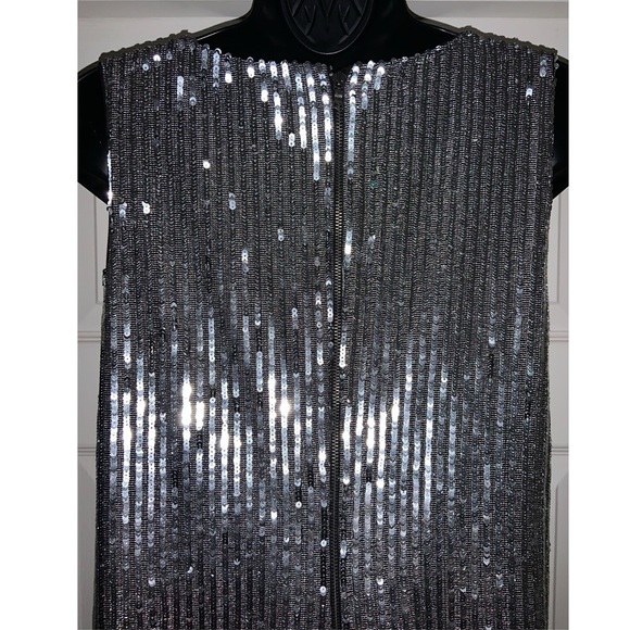 Alice & Olivia Silver Dot Sequined Shift Dress—NWT - Picture 10 of 15